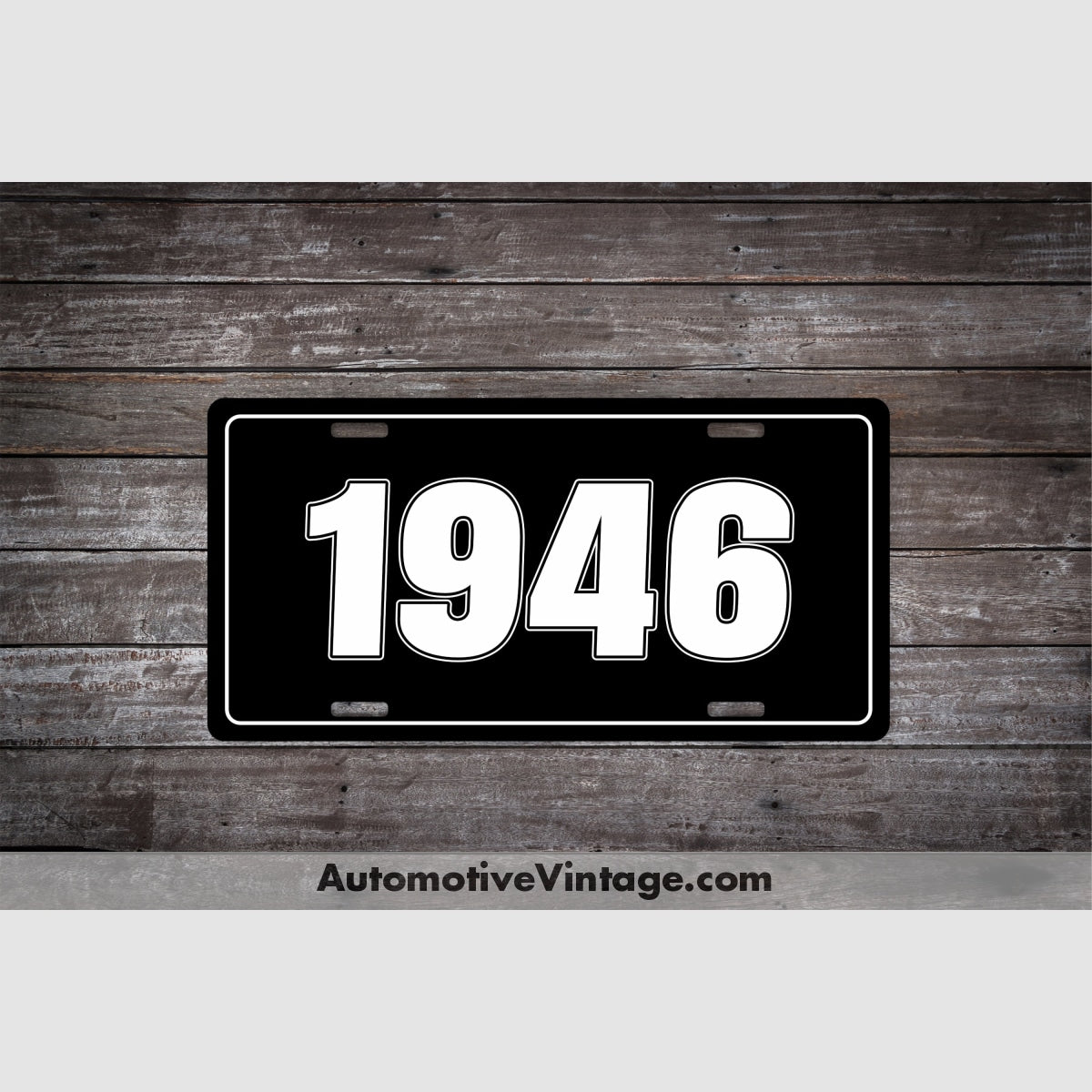 1946 Car Year License Plate Black With White Text