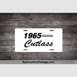 1965 Oldsmobile Cutlass License Plate White With Black Text Car Model
