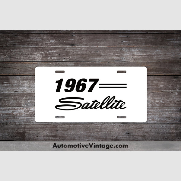 1967 Plymouth Satellite License Plate White With Black Text Car Model