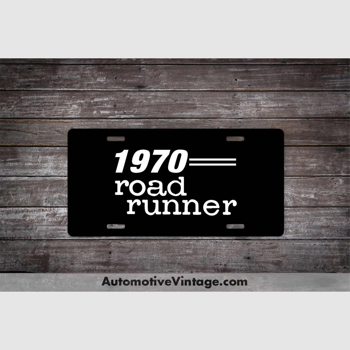 1970 Plymouth Roadrunner License Plate Black With White Text Car Model