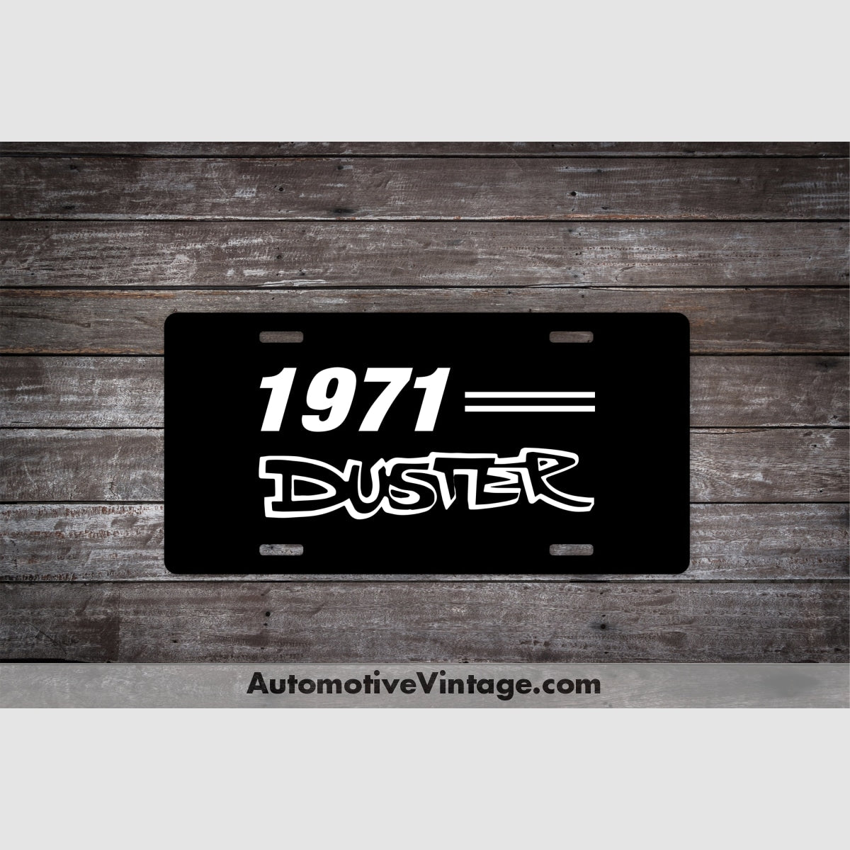 1971 Plymouth Duster License Plate Black With White Text Car Model