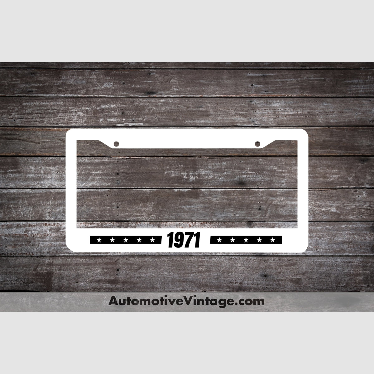 1971 Car Year License Plate Frame White Frame - Black Letters