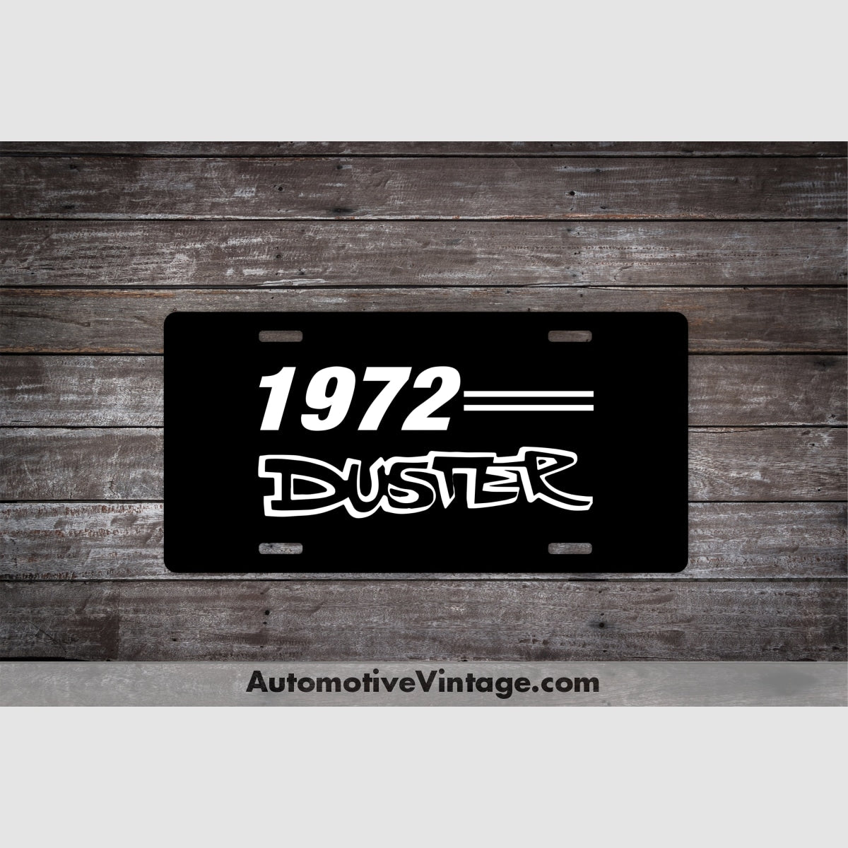 1972 Plymouth Duster License Plate Black With White Text Car Model