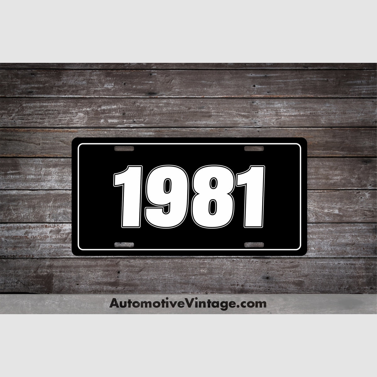 1981 Car Year License Plate Black With White Text