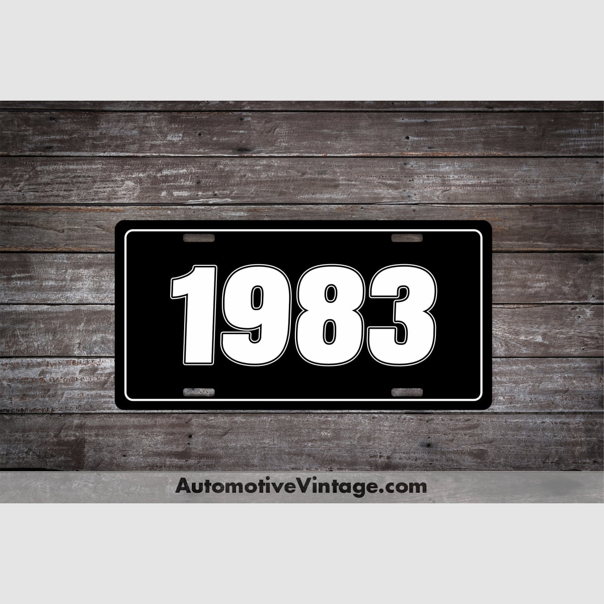1983 Car Year License Plate Black With White Text