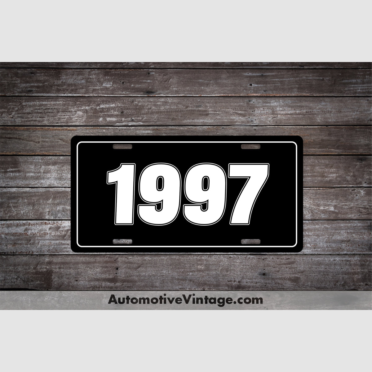 1997 Car Year License Plate Black Plate with White Text Car Year License Plate