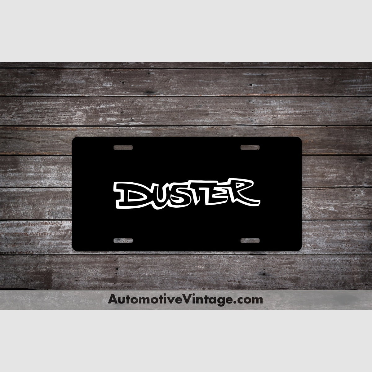 Plymouth Duster License Plate Black With White Text Car Model