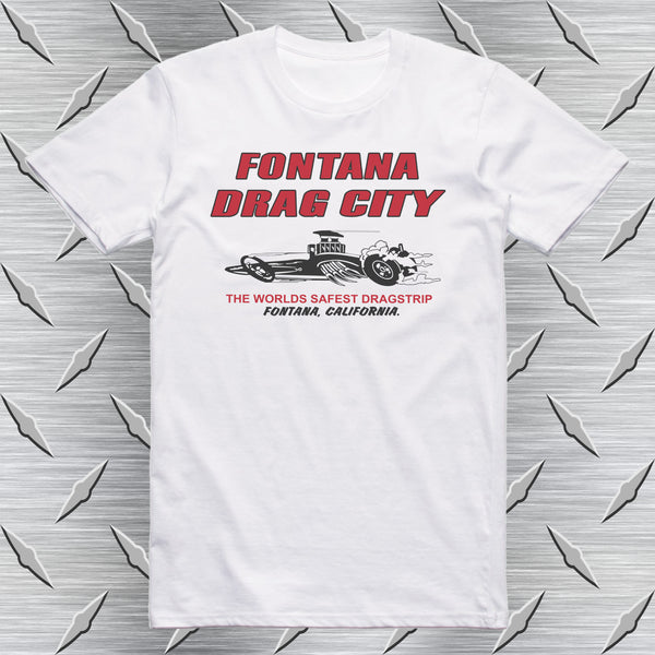 Fontana Drag City Retro Drag Racing T-shirt