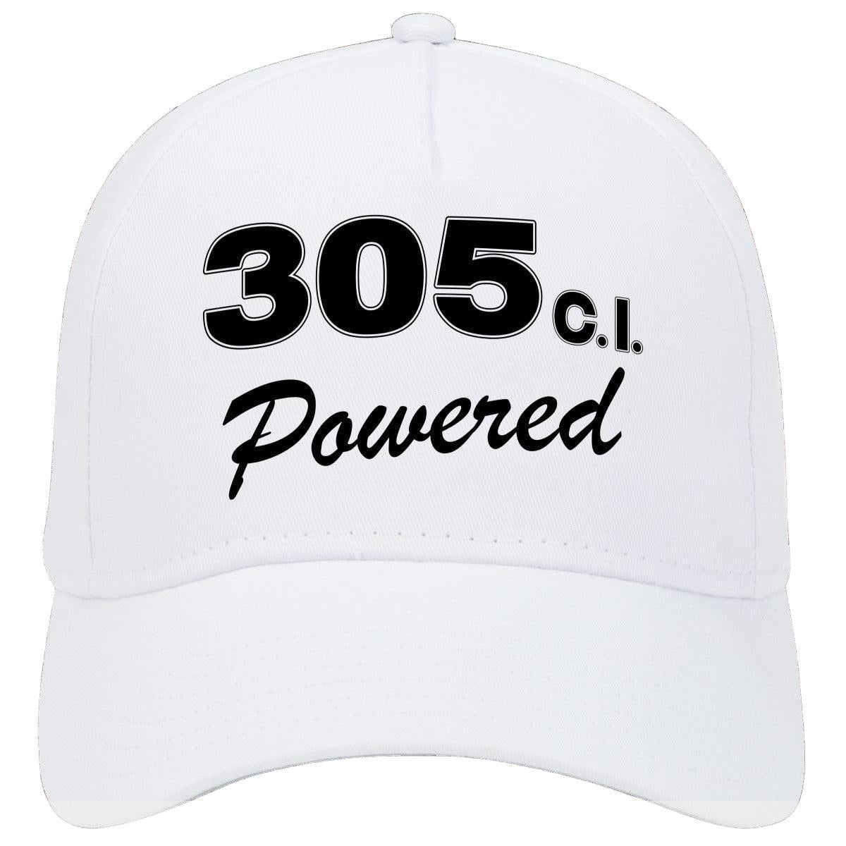 General Motors 305 C.i. Powered Engine Size Car Hat White