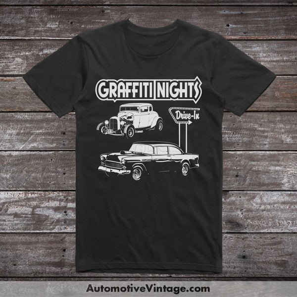 Graffiti Nights Greaser Style Car T-Shirt S T-Shirt