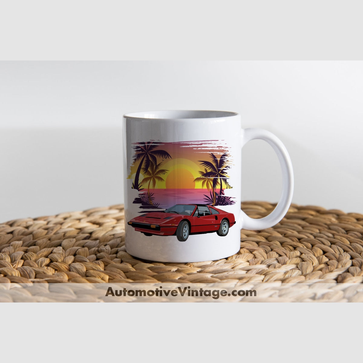 Magnum Pi Ferrari Famous Car Coffee Mug White