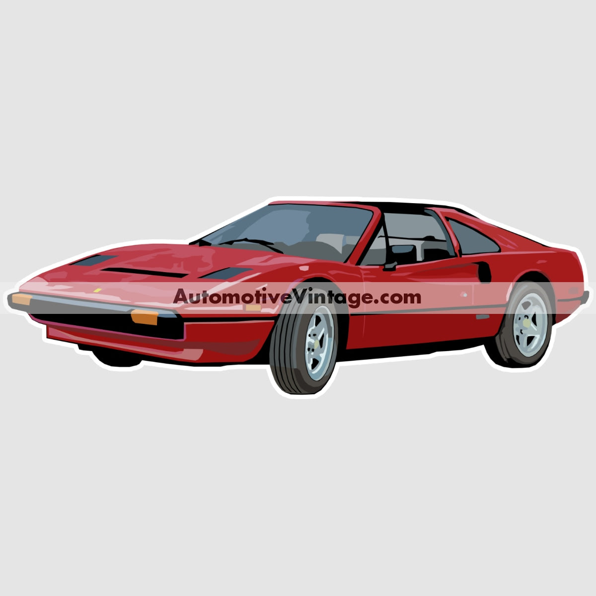 Magnum P.i. Ferrari 308 Gts Famous Car Wall Sticker
