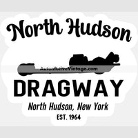North Hudson Dragway New York B&W Drag Racing Sticker Stickers