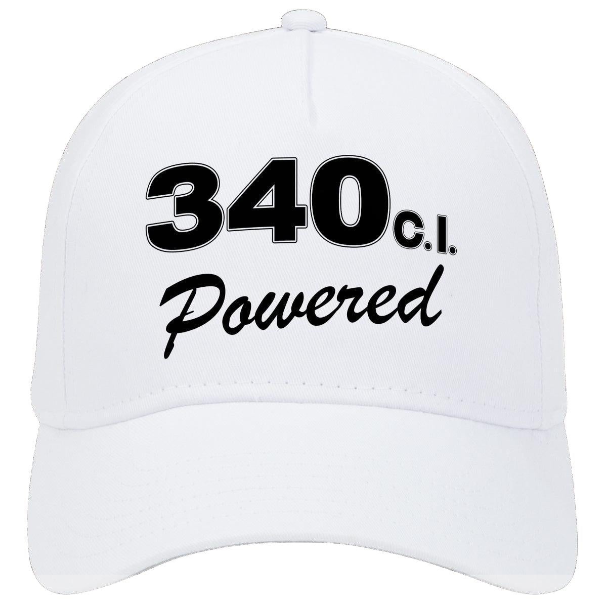 Plymouth 340 C.i. Powered Engine Size Car Hat White