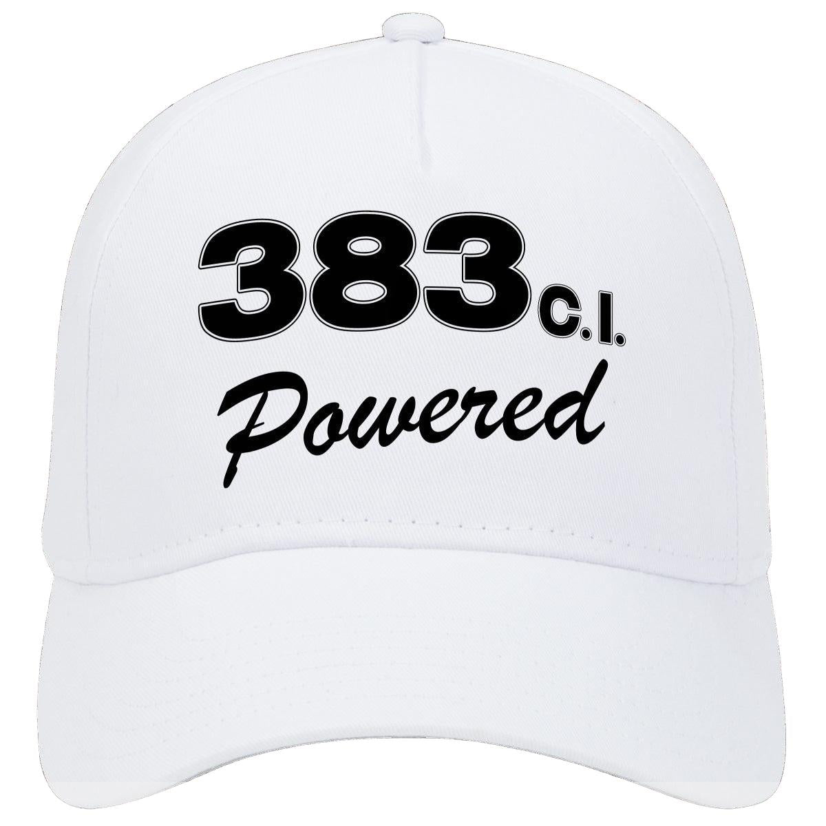 Plymouth 383 C.i. Powered Engine Size Car Hat White