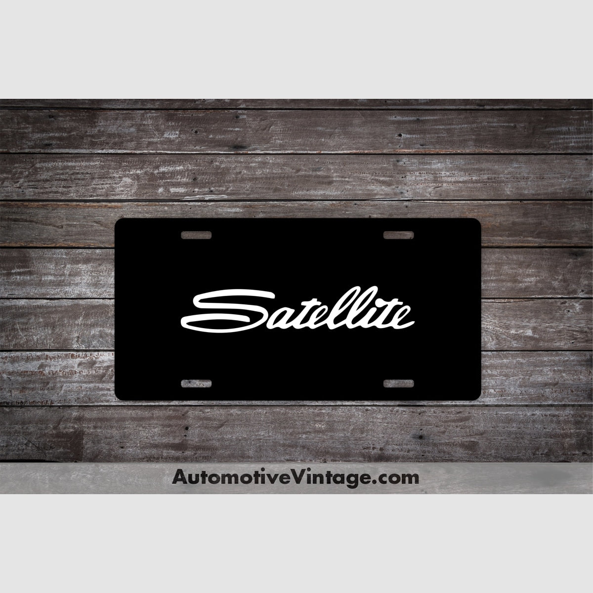 Plymouth Satellite License Plate Black With White Text Car Model