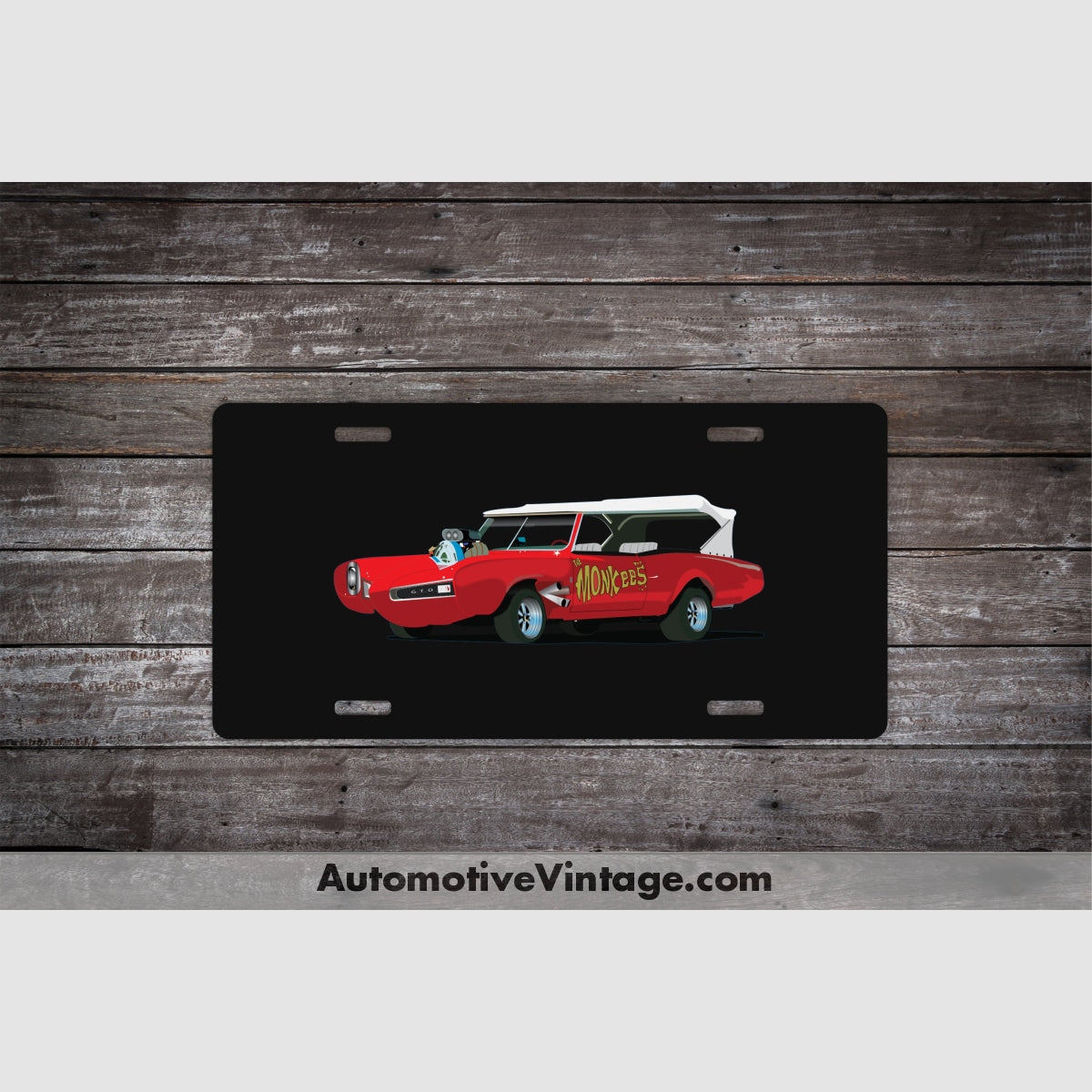 The Monkees Monkeemobile Famous Car License Plate Black