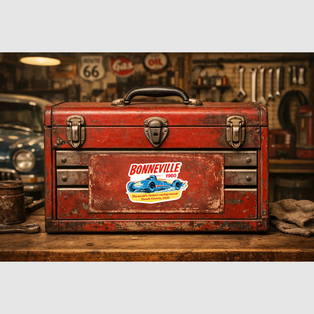 Bonneville Salt Flats 1960 Drag Racing Sticker Sticker Drag Racing Stickers