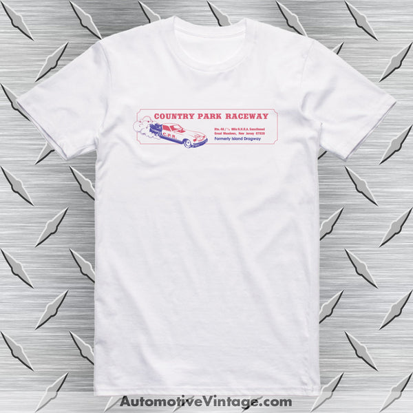 Country Park Raceway Retro Drag Racing T-Shirt White / S T-Shirt
