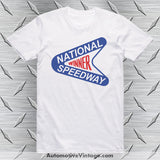 New York National Speedway Center Moriches Retro Drag Racing T-Shirt White / S