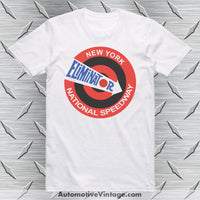 New York National Speedway Eliminator Retro Drag Racing T-Shirt White / S T-Shirt