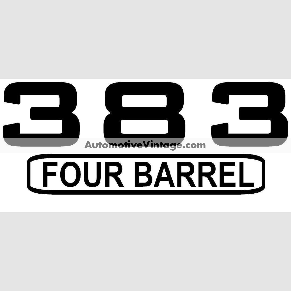 Chrysler Dodge Plymouth Mopar 383 Engine Size Vinyl Decal Car Stickers (Pair)