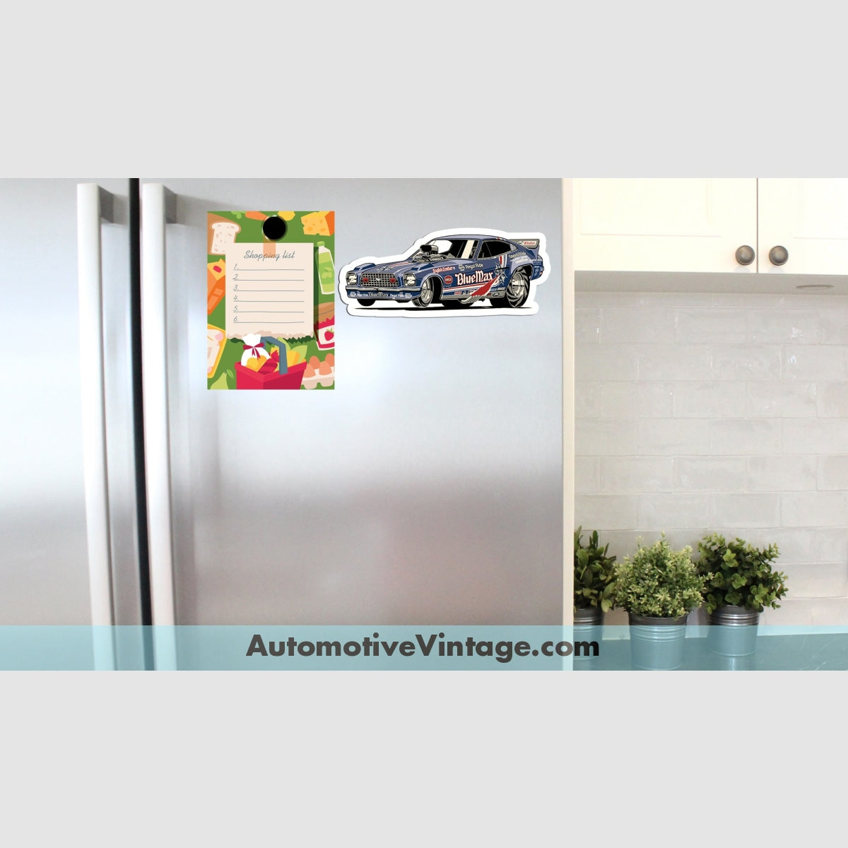 Blue Max Ford Mustang Drag Racing Famous Car Magnet