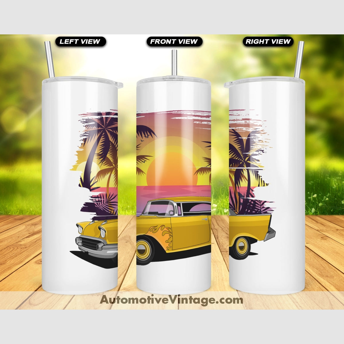 Return To Macon County 1957 Chevy Famous Car Sunset Drink Tumbler Tumblers