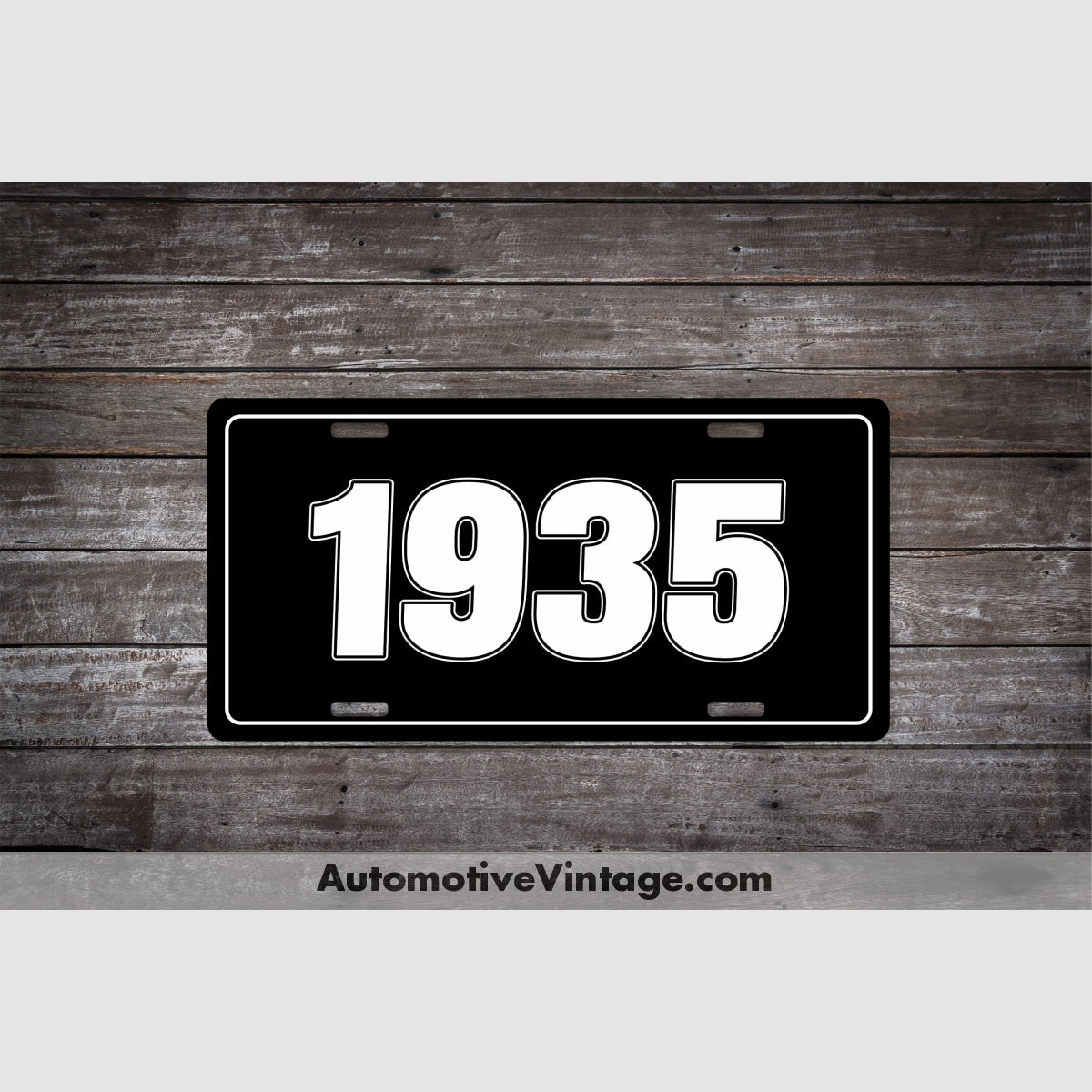 1935 Car Year License Plate Black With White Text