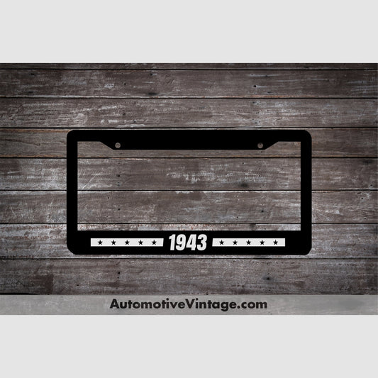 1943 Car Year License Plate Frame Black Frame - White Letters
