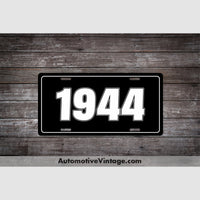 1944 Car Year License Plate Black With White Text