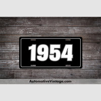 1954 Car Year License Plate Black With White Text