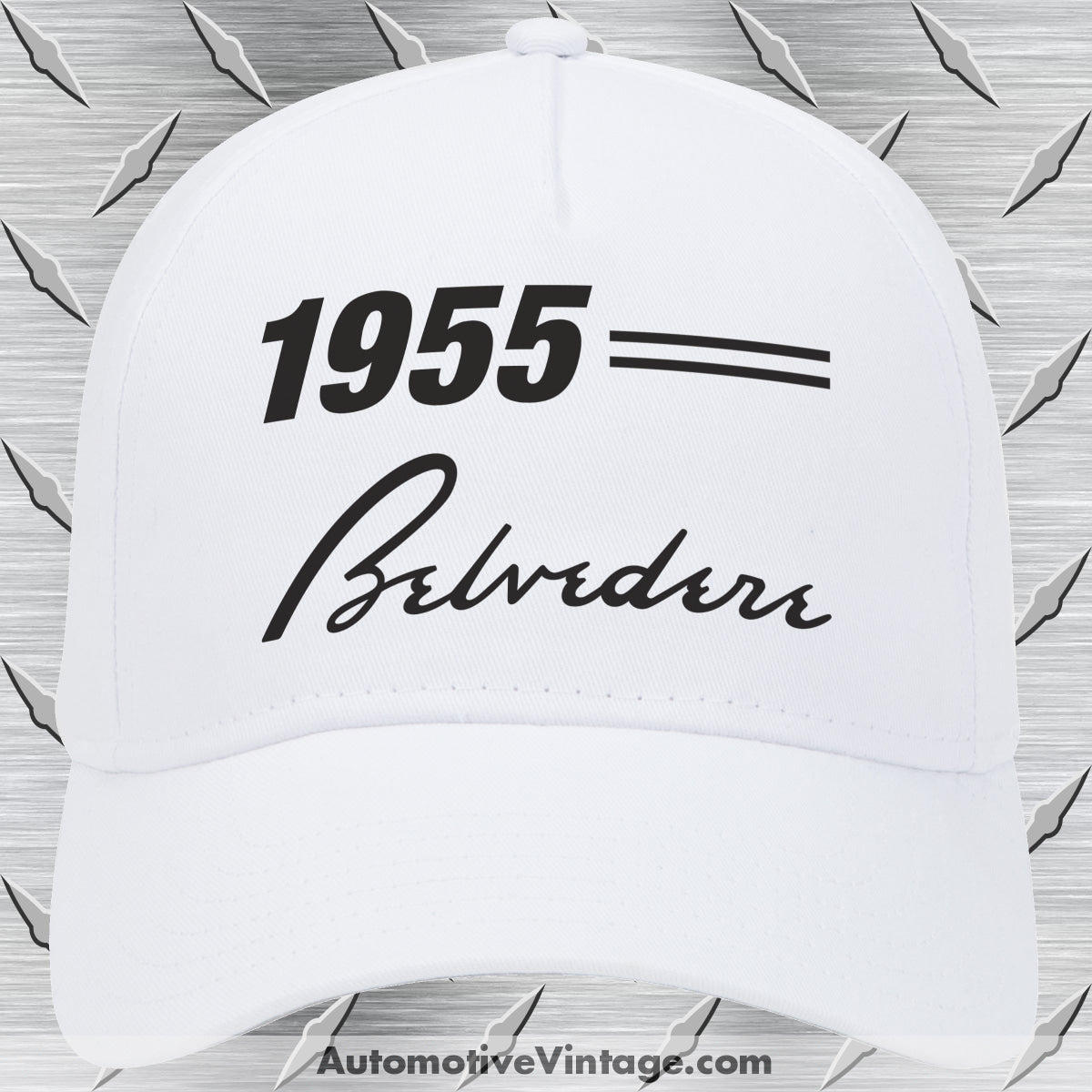 1955 Plymouth Belvedere Car Model Hat White