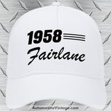 1958 Ford Fairlane Car Model Hat White