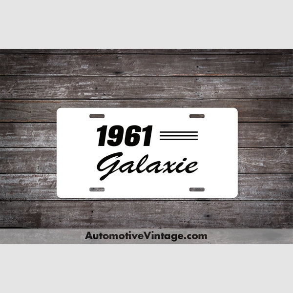 1961 Ford Galaxie License Plate White With Black Text Car Model