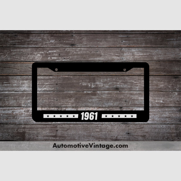 1961 Car Year License Plate Frame Black Frame - White Letters