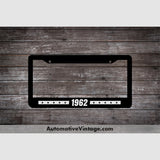 1962 Car Year License Plate Frame Black Frame - White Letters