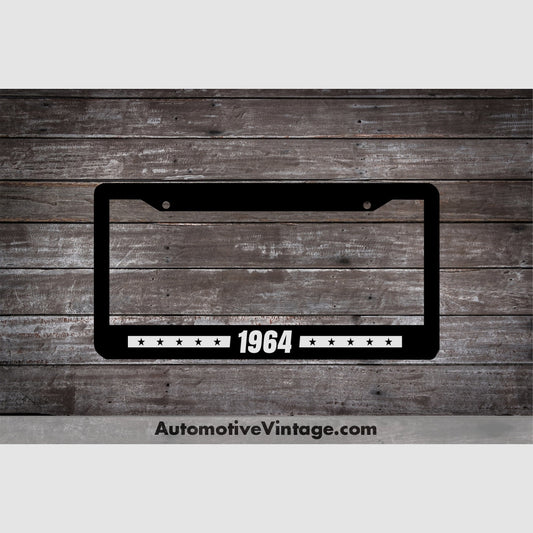1964 Car Year License Plate Frame Black Frame - White Letters