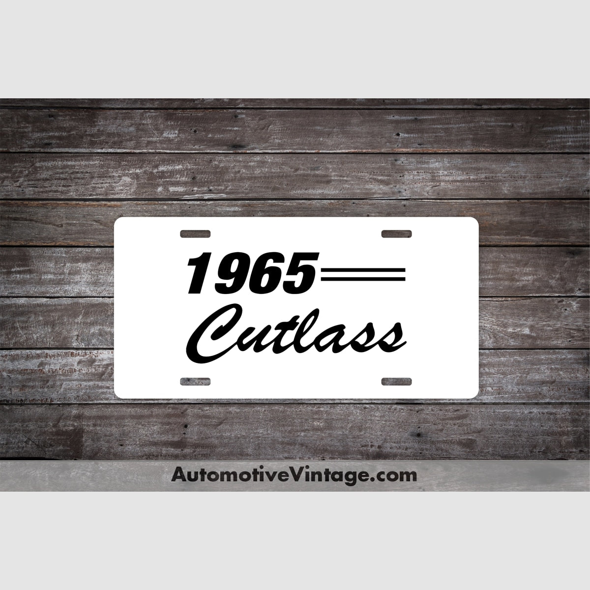 1965 Oldsmobile Cutlass License Plate White With Black Text Car Model