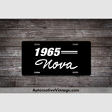 1965 Chevrolet Nova License Plate Black With White Text Car Model