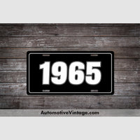 1965 Car Year License Plate Black With White Text
