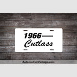 1966 Oldsmobile Cutlass License Plate White With Black Text Car Model