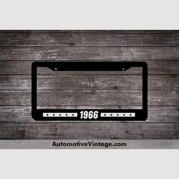 1966 Car Year License Plate Frame Black Frame - White Letters