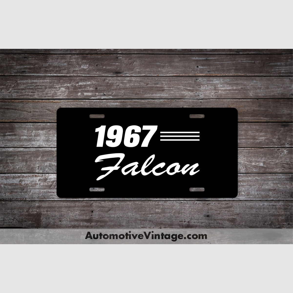 1967 Ford Falcon License Plate Black With White Text Car Model