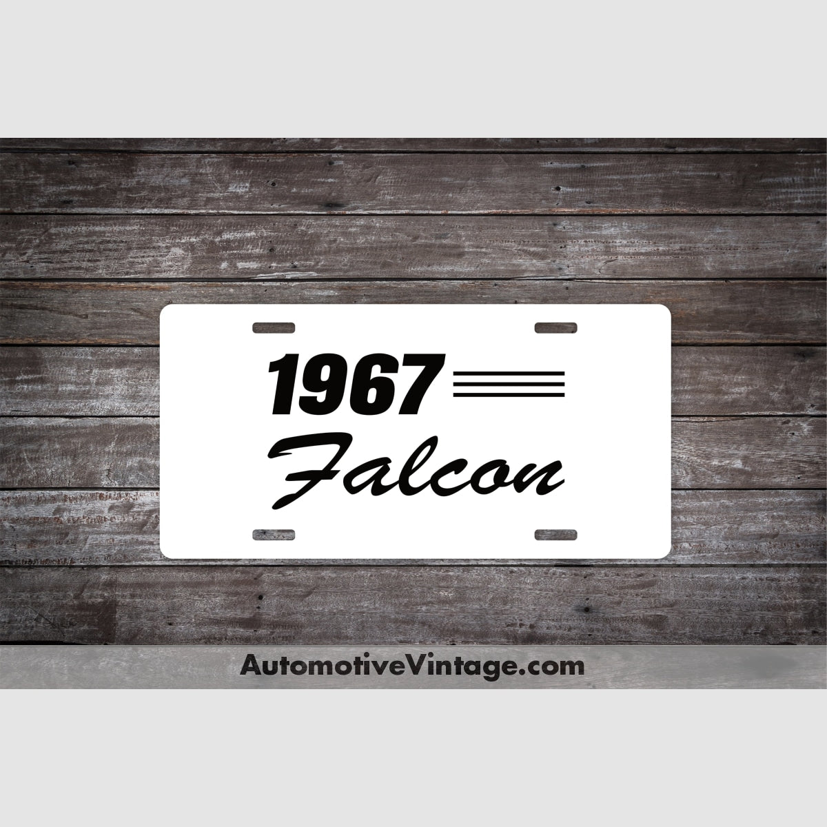 1967 Ford Falcon License Plate White With Black Text Car Model