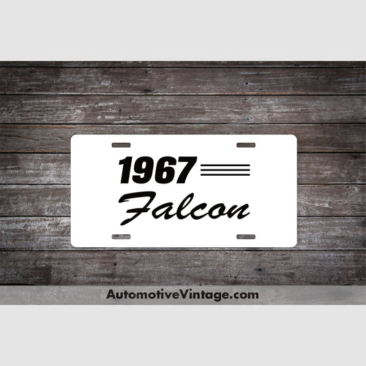 1967 Ford Falcon License Plate White With Black Text Car Model