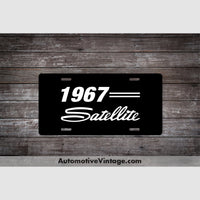 1967 Plymouth Satellite License Plate Black With White Text Car Model