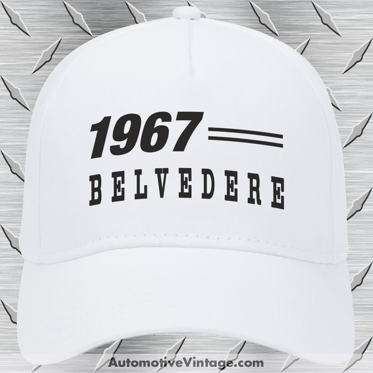 1967 Plymouth Belvedere Car Model Hat White