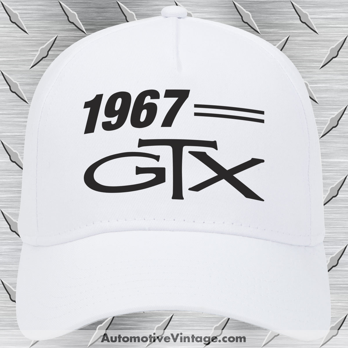 1967 Plymouth GTX Car Model Hat White Car Model Hat