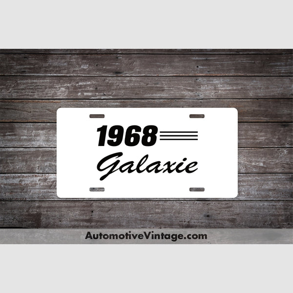 1968 Ford Galaxie License Plate White With Black Text Car Model